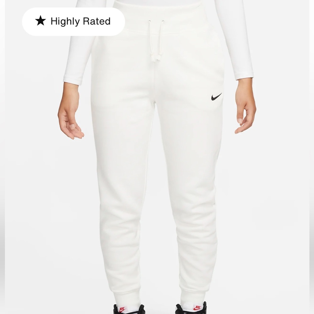 NWT Nike Phoenix Fleece High-Waisted Oversized Sweatpants, XS, sail/black